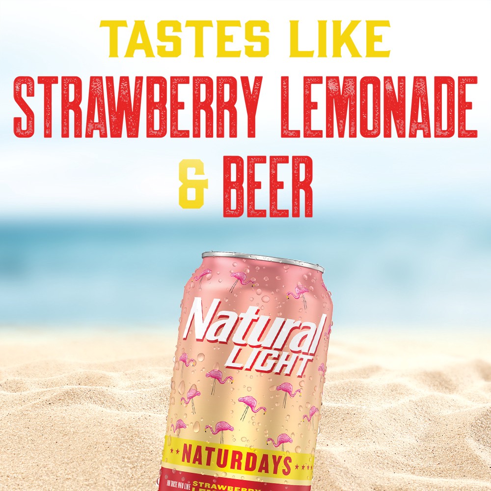 slide 5 of 5, Natural Light Naturdays Strawberry Lemonade Beer, 12 fl oz