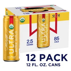Michelob Ultra Pure Gold Organic Light Lager Beer, 12-12 fl. oz. Cans