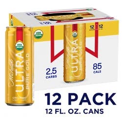 Michelob Ultra Pure Gold Organic Light Lager Beer, 12-12 fl. oz. Cans