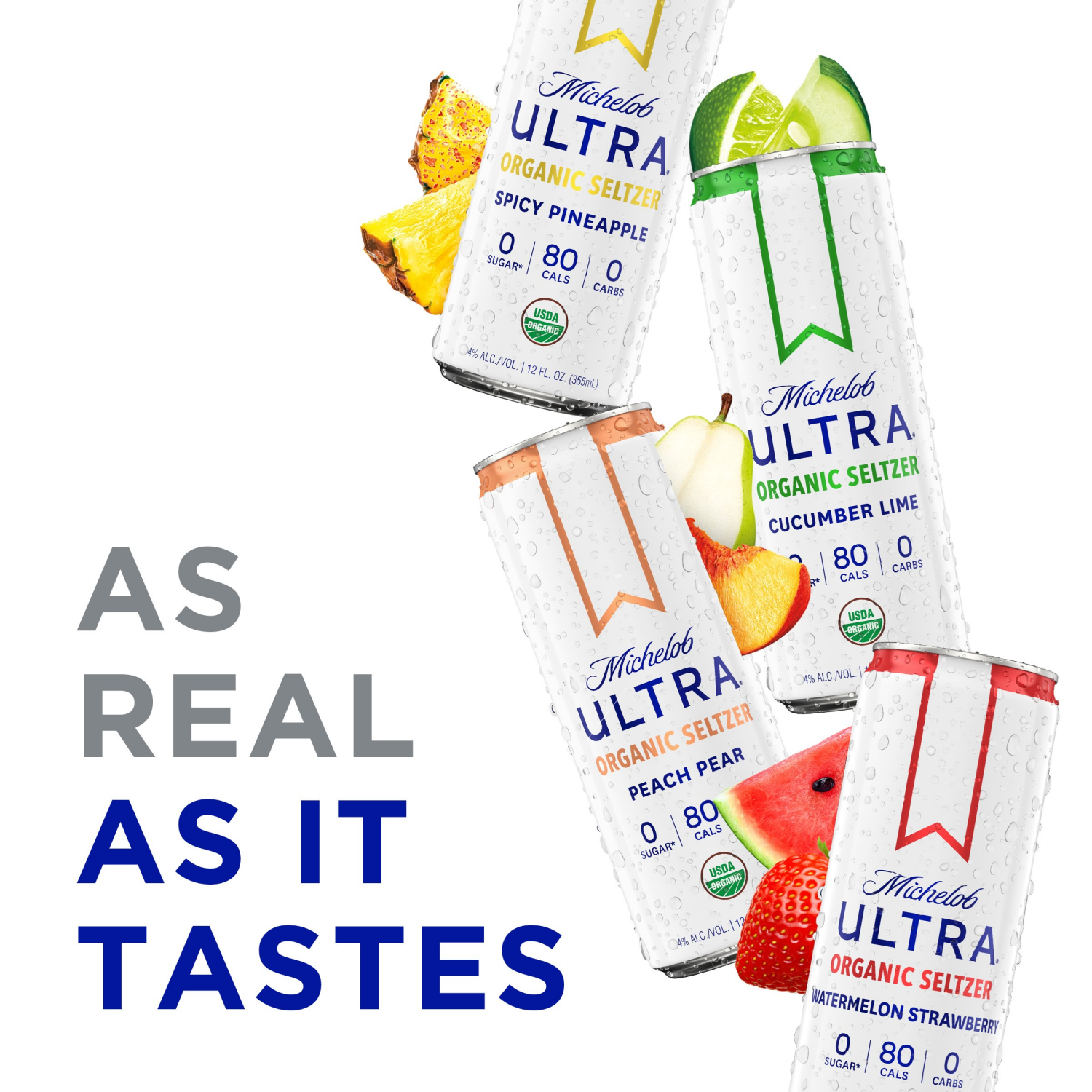 slide 3 of 8, Michelob Ultra Signature Collection Organic Hard Seltzer 12 - 12 fl oz Cans, 12 ct