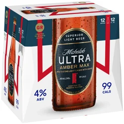 Michelob Ultra Amber Max Light Lager Beer 12 ea