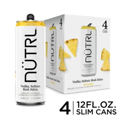 Nutrl Pineapple Vodka Seltzer 4 - 12 fl oz Cans