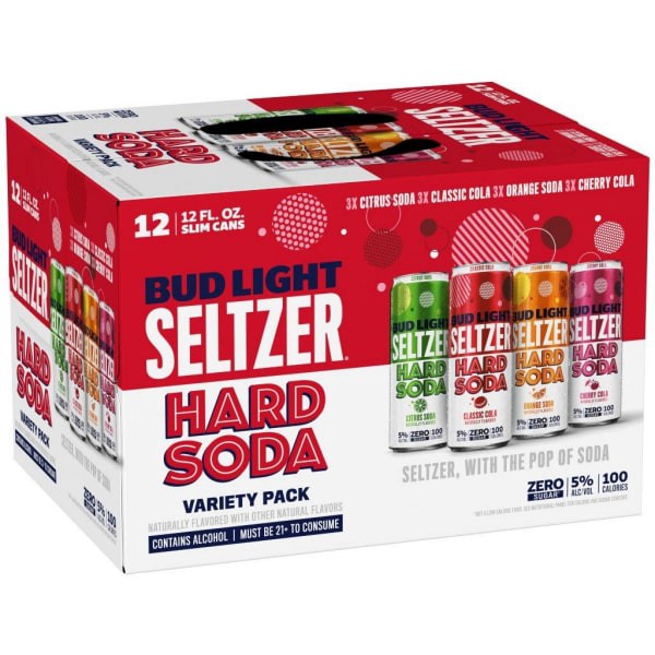 slide 3 of 9, Bud Light Seltzer Hard Soda Variety Pack 12x12 oz Can Sleek Pack CARRIER, 12 ct