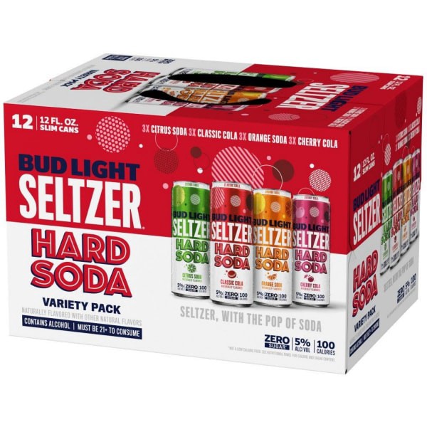 slide 5 of 9, Bud Light Seltzer Hard Soda Variety Pack 12x12 oz Can Sleek Pack CARRIER, 12 ct