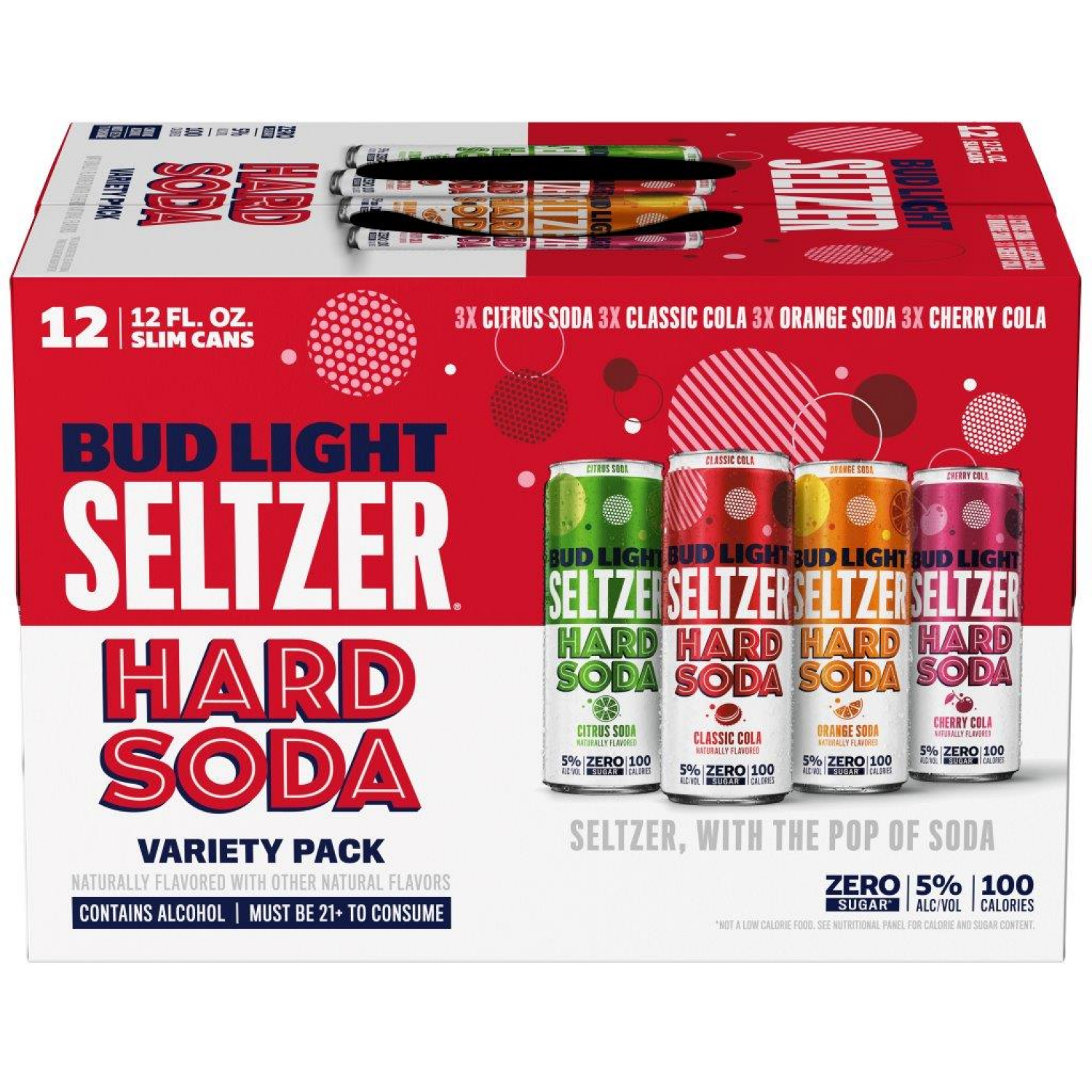 slide 1 of 3, Bud Light Seltzer Hard Soda Variety Pack 12x12 oz Can Sleek Pack CARRIER, 12 ct; 12 oz