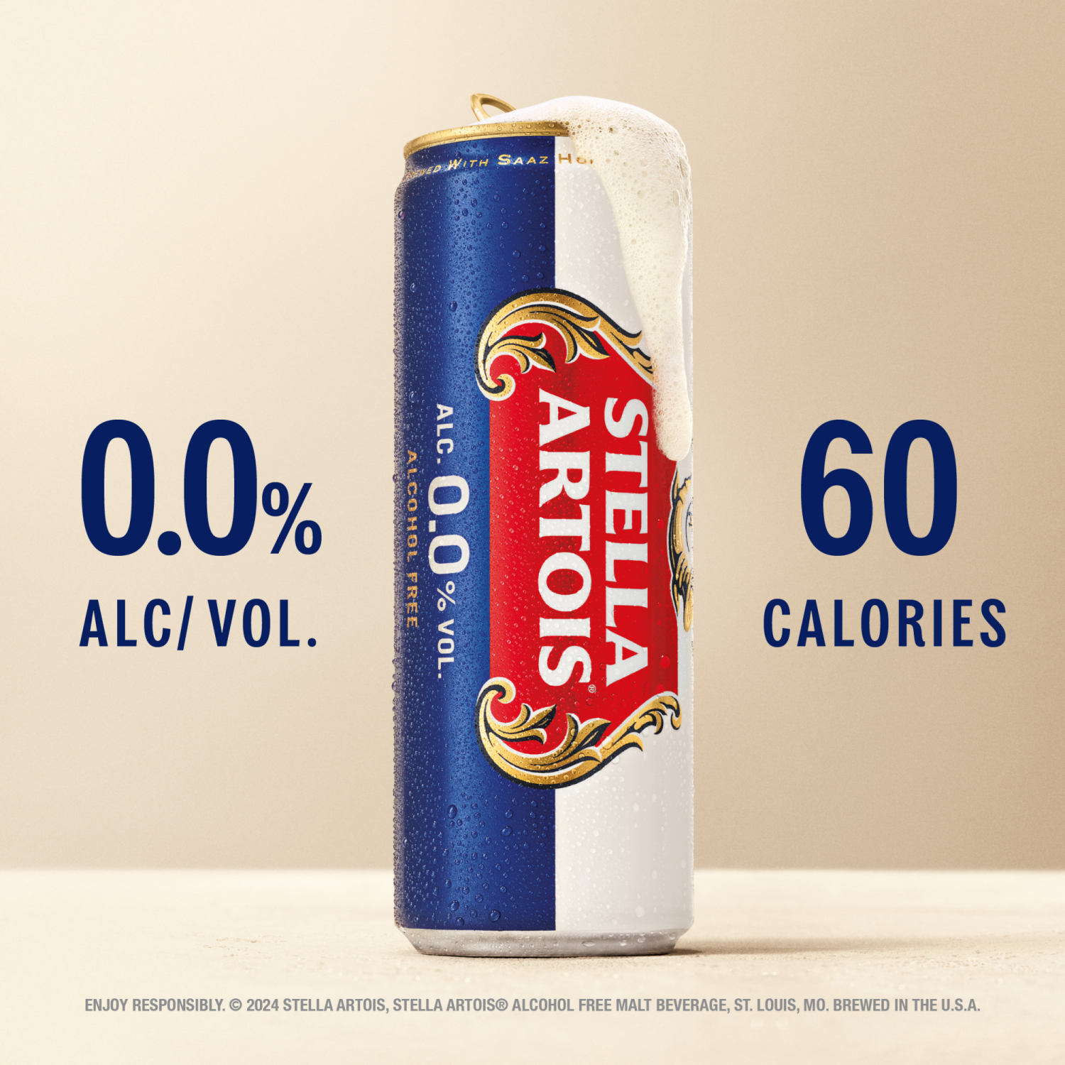 slide 6 of 7, Stella Artois 0.0 Alcohol Free Brew, Non-alcoholic Beer 12 Pack 12 fl oz Cans, 12 ct; 12 oz
