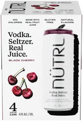 Nutrl Real Juice Black Cherry Vodka Seltzer 4 - 12 fl oz Cans