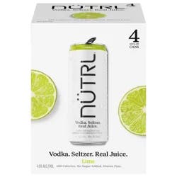 Nutrl Lime Vodka Seltzer 4 Pack 12 fl oz Cans
