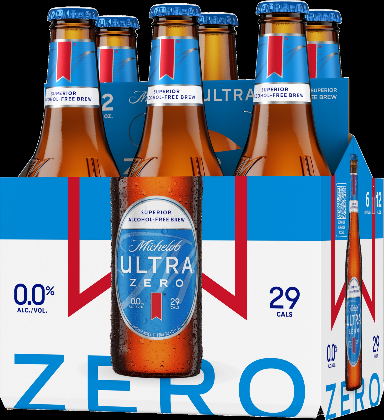 slide 3 of 6, Michelob Ultra Alcohol-Free Superior Zero Brew 6 - 12 fl oz Bottles, 6 ct