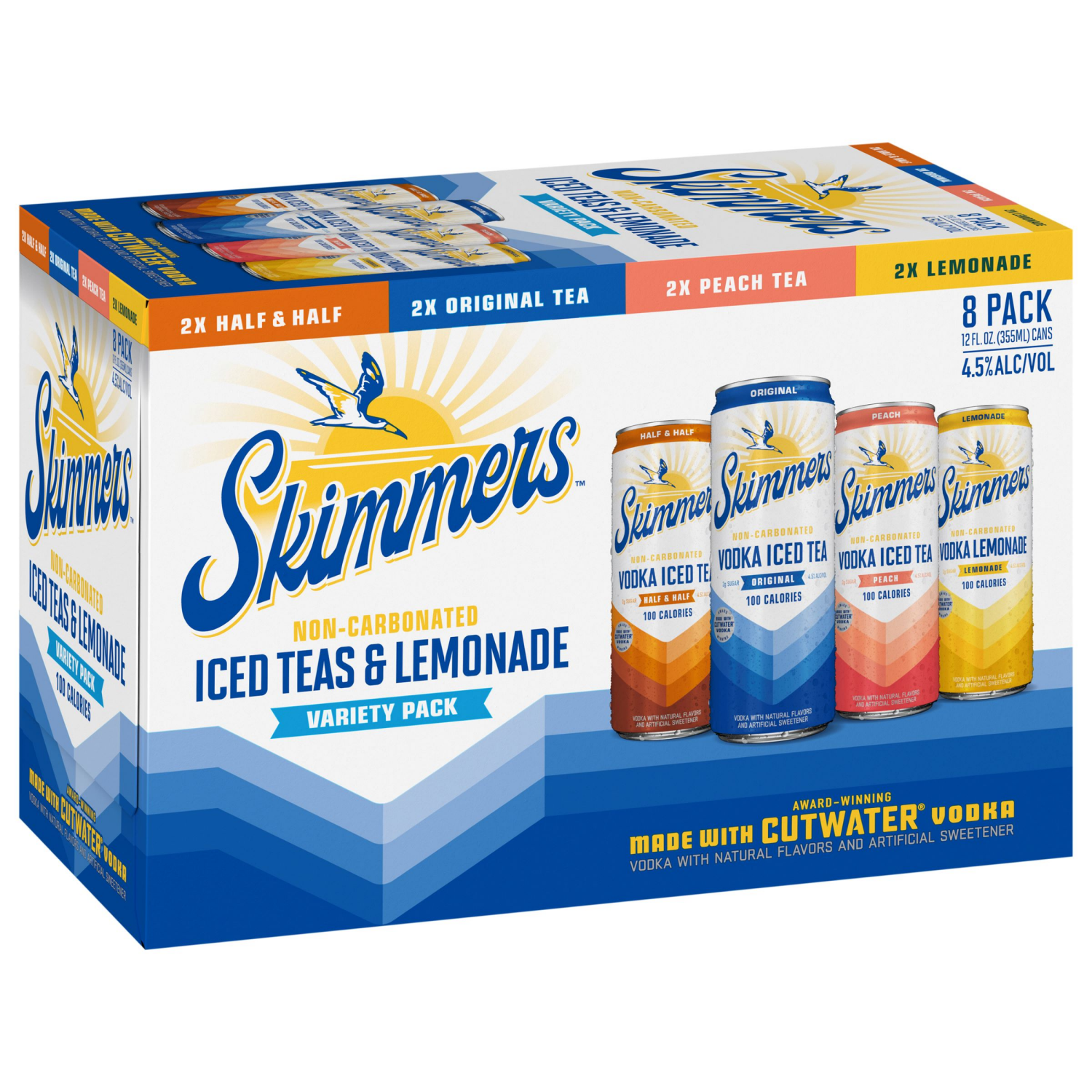 slide 2 of 3, Skimmers Non-Carbonated Iced Teas & Lemonade Variety Pack 8 - 12 fl oz Cans, 8 ct; 12 oz