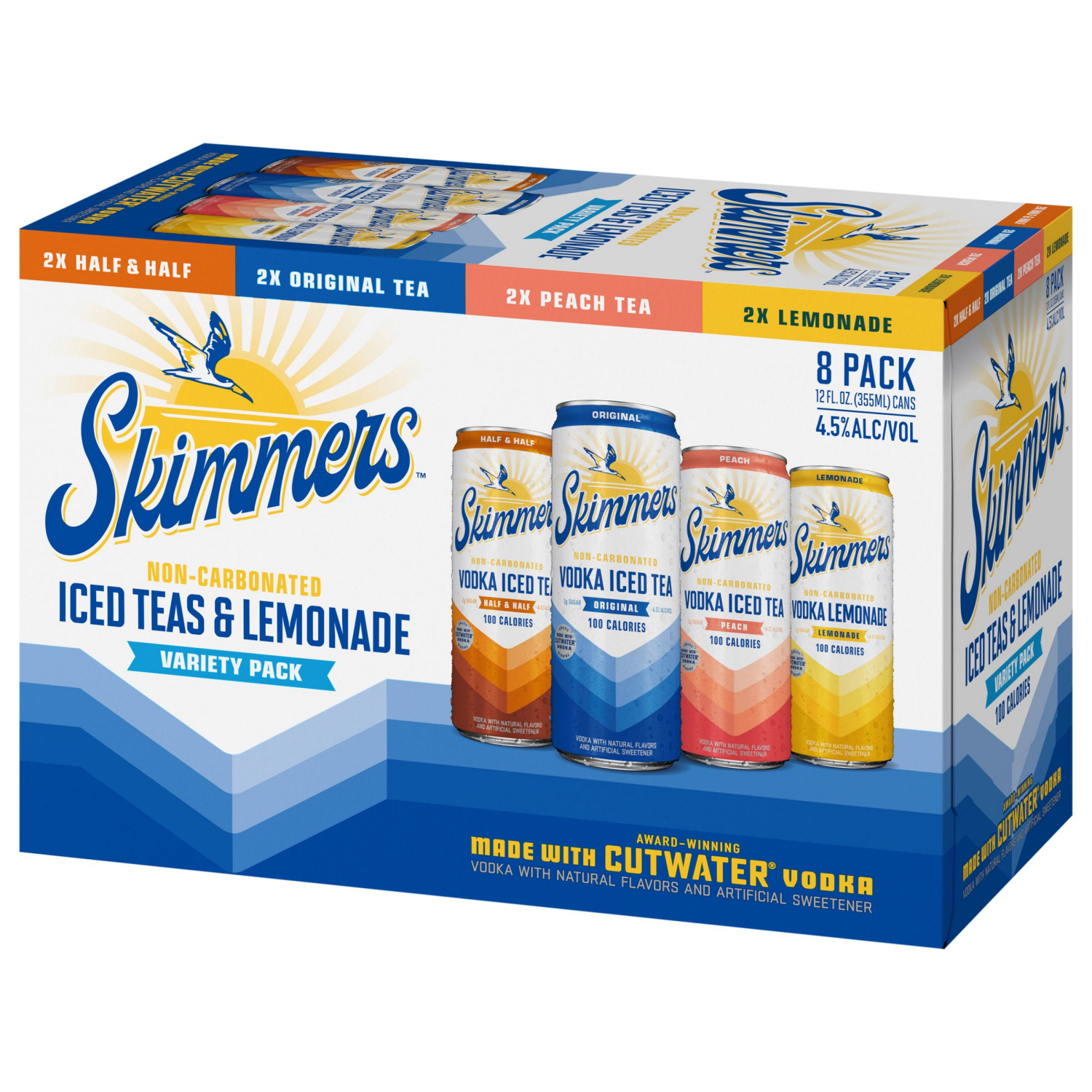 slide 3 of 3, Skimmers Non-Carbonated Iced Teas & Lemonade Variety Pack 8 - 12 fl oz Cans, 8 ct; 12 oz