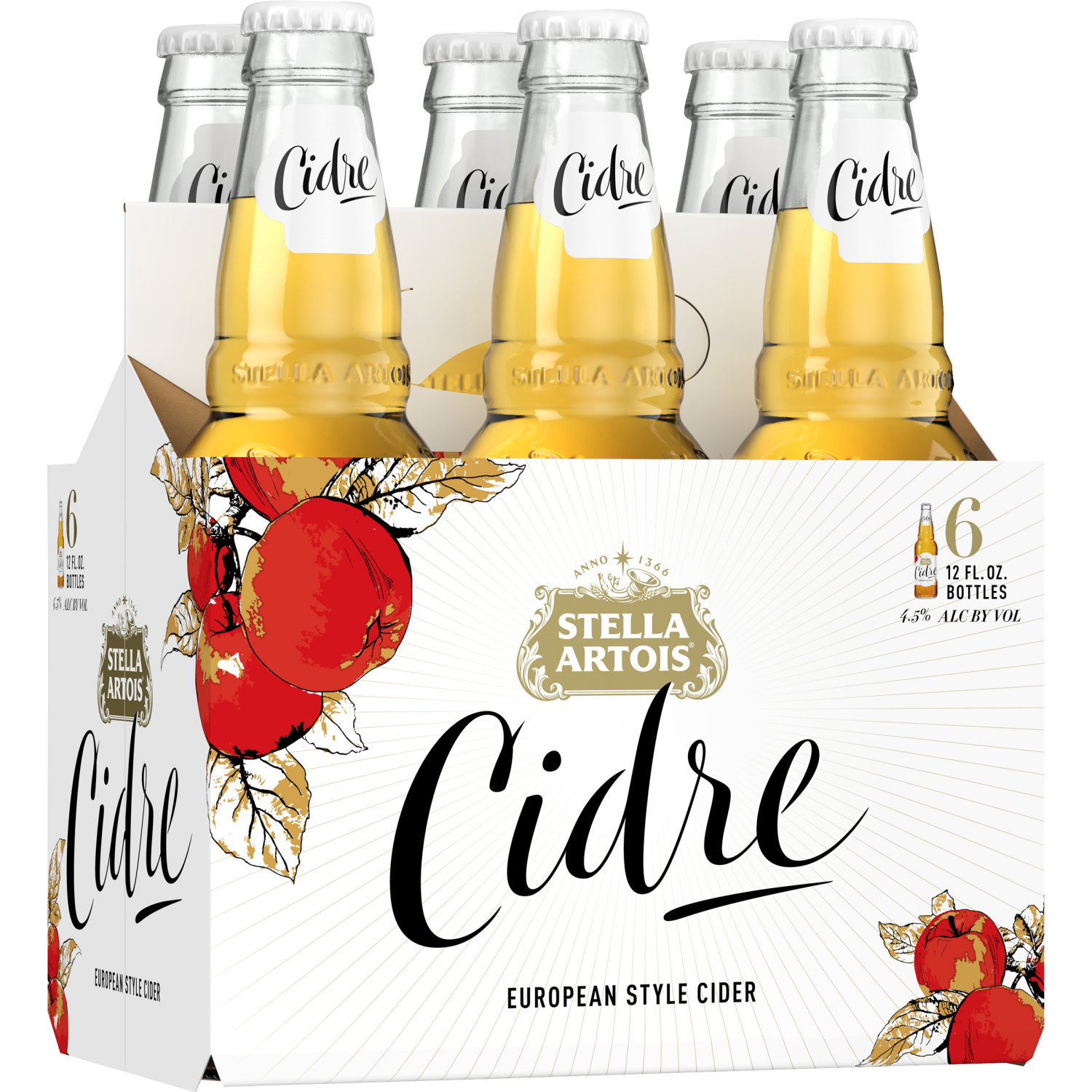 slide 3 of 3, Stella Artois Cidre, European Style Hard Cider, 6 Pack, 12 FL OZ Bottles, 4.5% ABV, 6 ct; 12 oz