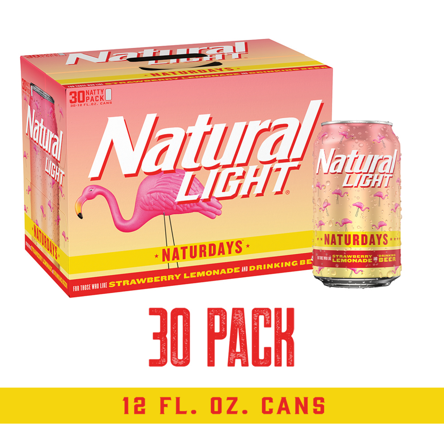 slide 1 of 7, Natural Light Naturdays Light Beer, 30 Pack Beer, 12 FL OZ Cans, 4.2% ABV, 30 ct; 12 oz