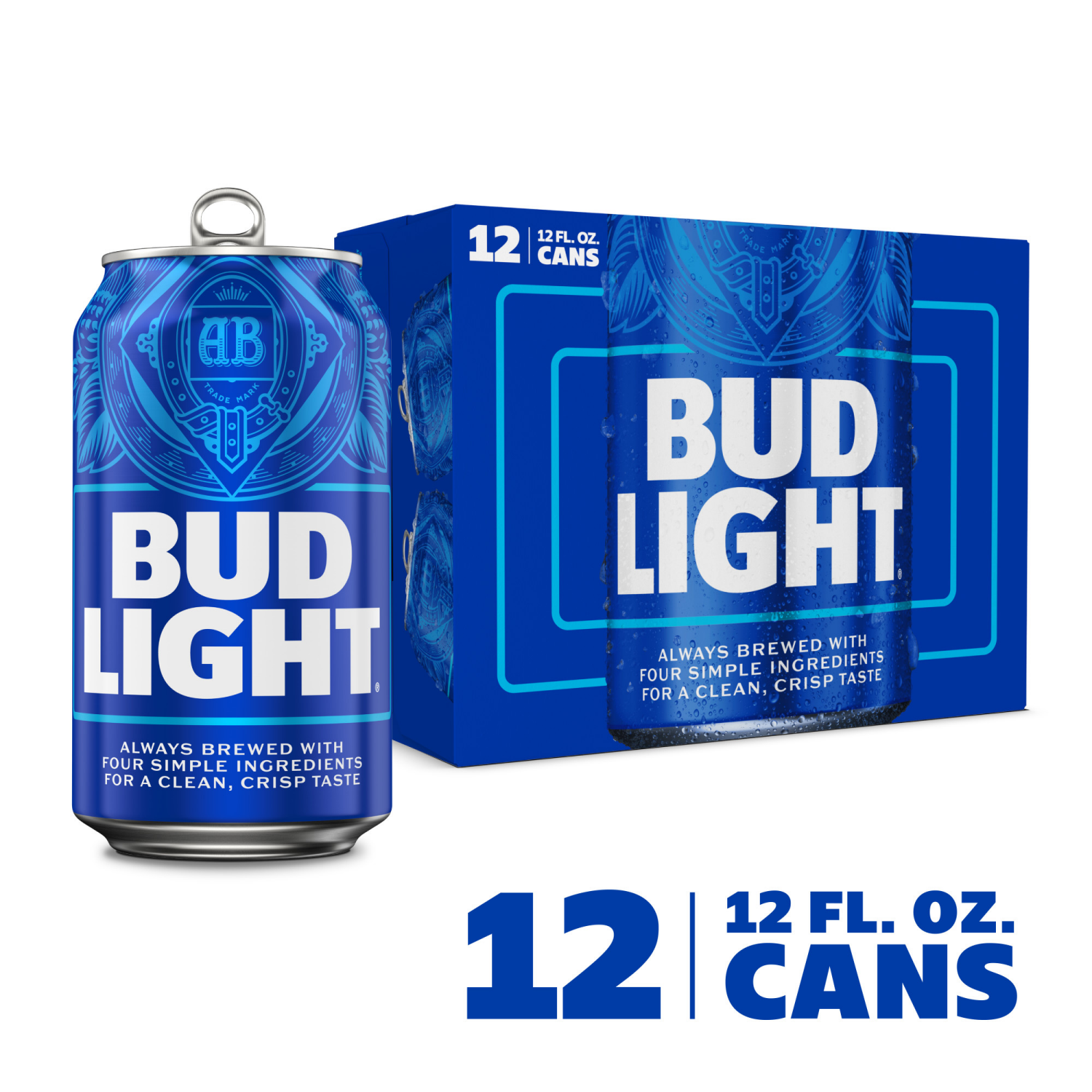 slide 1 of 7, Bud Light Beer, 12 Pack Beer, 12 FL OZ Cans, 4.2% ABV, 12 fl oz
