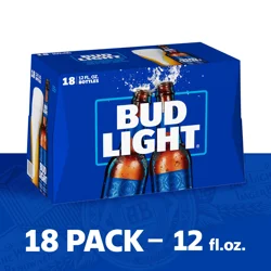 Bud Light Beer, 18 Pack Beer, 12 FL OZ Bottles
