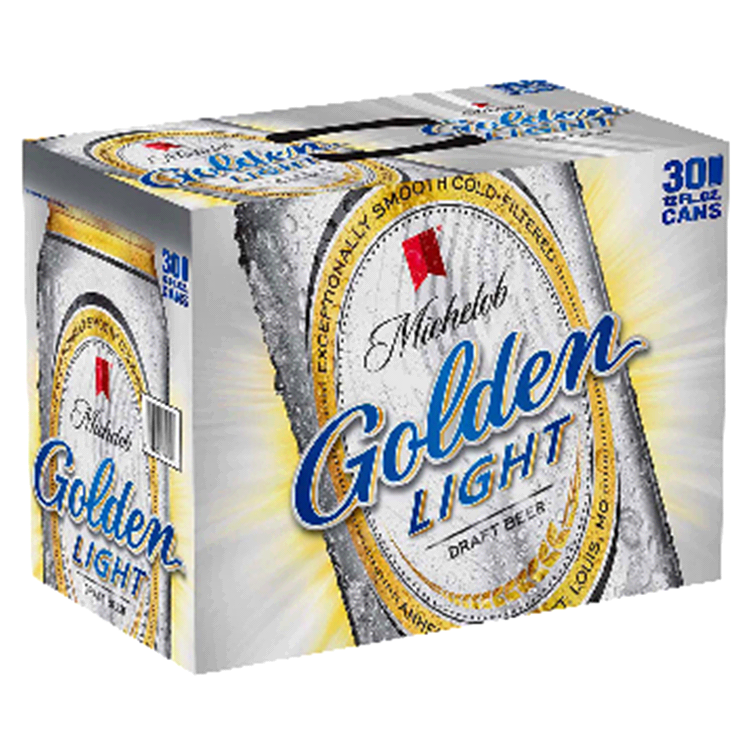 slide 1 of 1, Michelob Golden Draft Light American Lager Beer 30 Pack, 12 fl oz Cans, 30 ct 12 oz