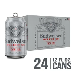Budweiser Select 55 Golden Lager Beer 24 ea