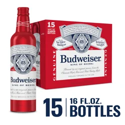 Budweiser Lager Beer 15 - 16 fl oz Bottles
