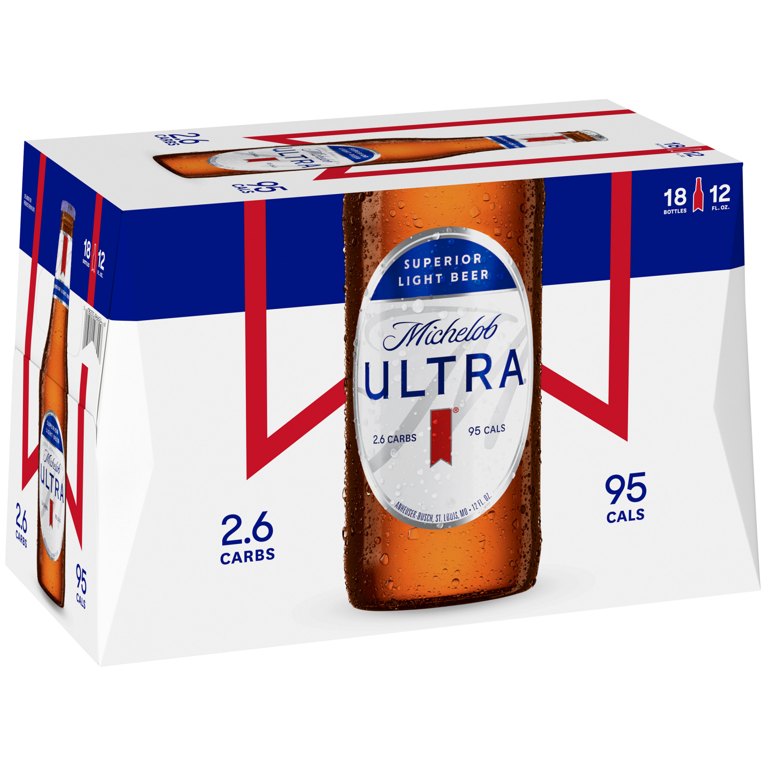 slide 3 of 8, Michelob ULTRA Light Beer, 18 Pack Beer, 12 FL OZ Bottles, 4.2% ABV, 18 ct
