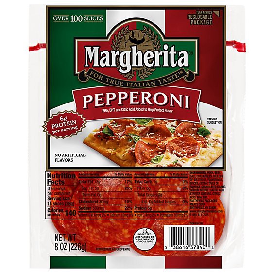 slide 1 of 1, Margherita Pepperoni Sliced Resealable - 8 Oz, 8 oz