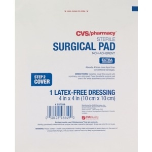 slide 1 of 1, CVS Pharmacy Sterile Non-Adherent Extra Absorbant Latex-Free 4inx4in Surgical Pad, 1 ct