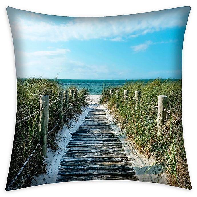 slide 1 of 1, Destination Summer Coastal Scene Square Indoor/Outdoor Throw Pillow, 1 ct