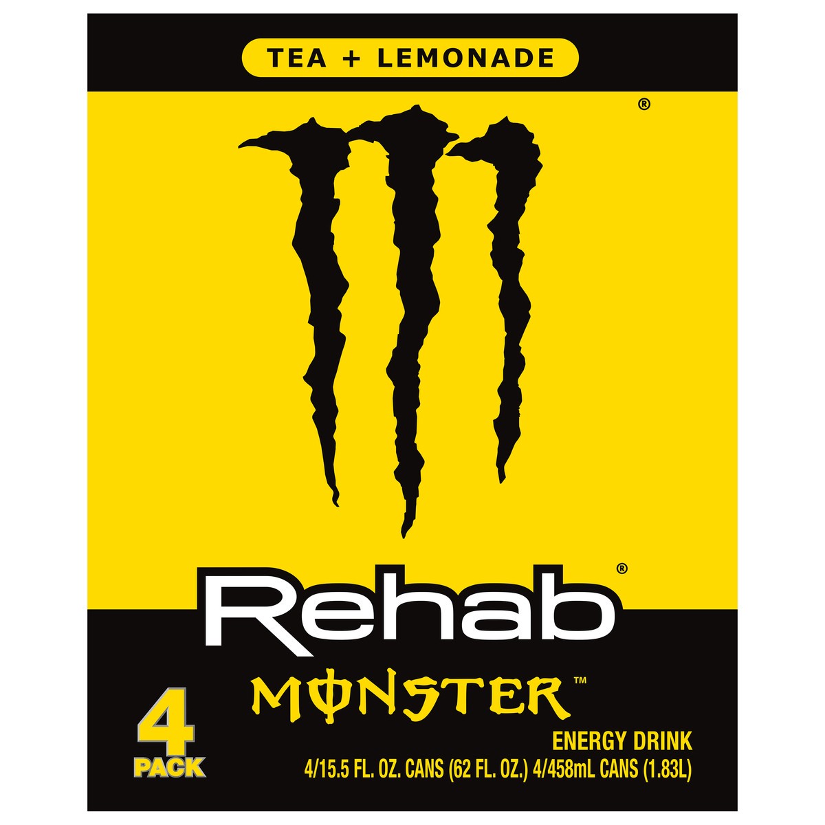 slide 1 of 2, Monster Energy Rehab, Tea + Lemonade + Energy, 15.5 oz