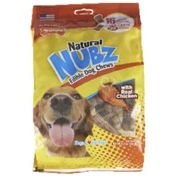 Nylabone Natural Nubz Edible Dog Chews with Real Chicken 16 Each