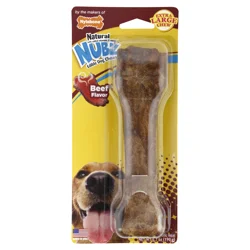 Nylabone Natural Nubz Chew Beef Flavor Dog Treat Extra Large 6.7 oz