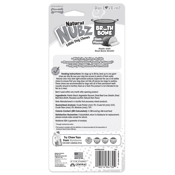 slide 8 of 9, Nylabone Toy Nubz Bone Broth Giant, 4.9 oz