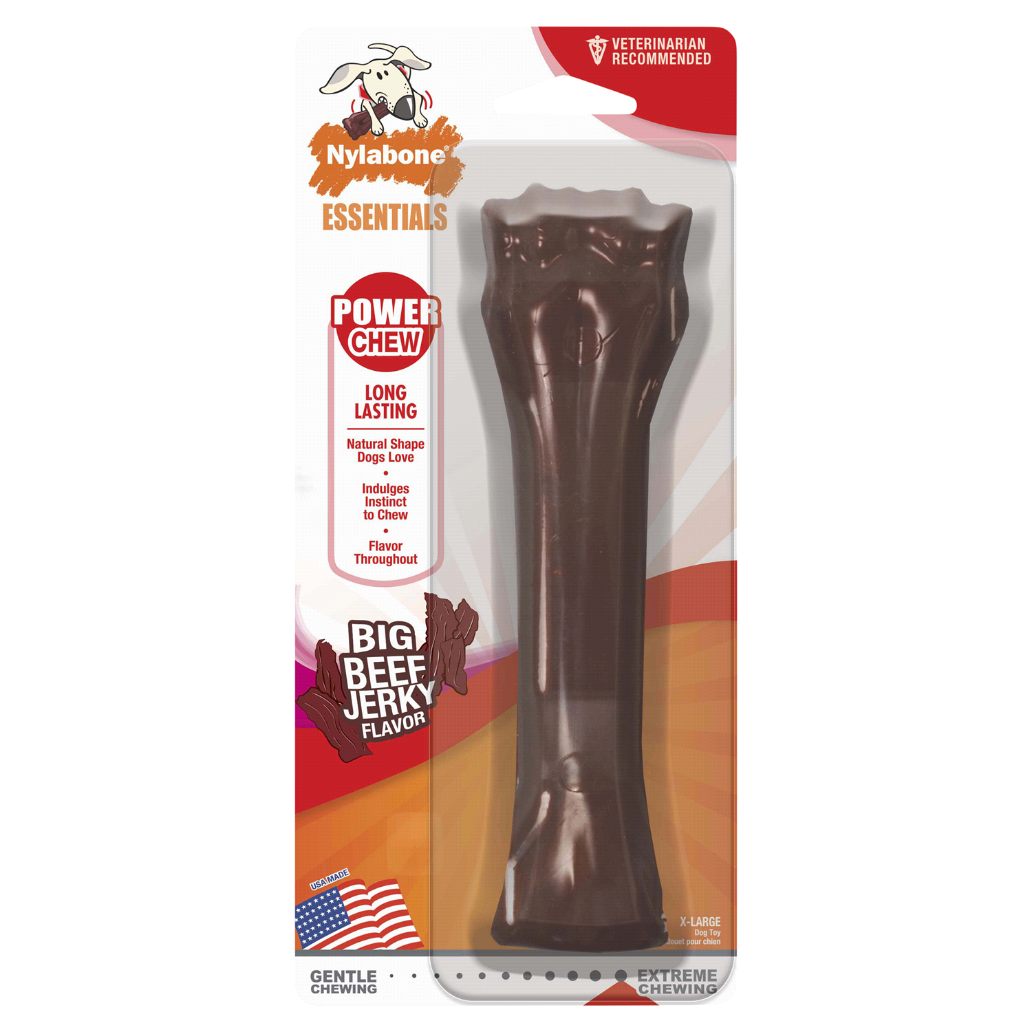 slide 1 of 2, Nylabone Essentials Power Beef Jerky Flavor Dog Chew, 1 ct