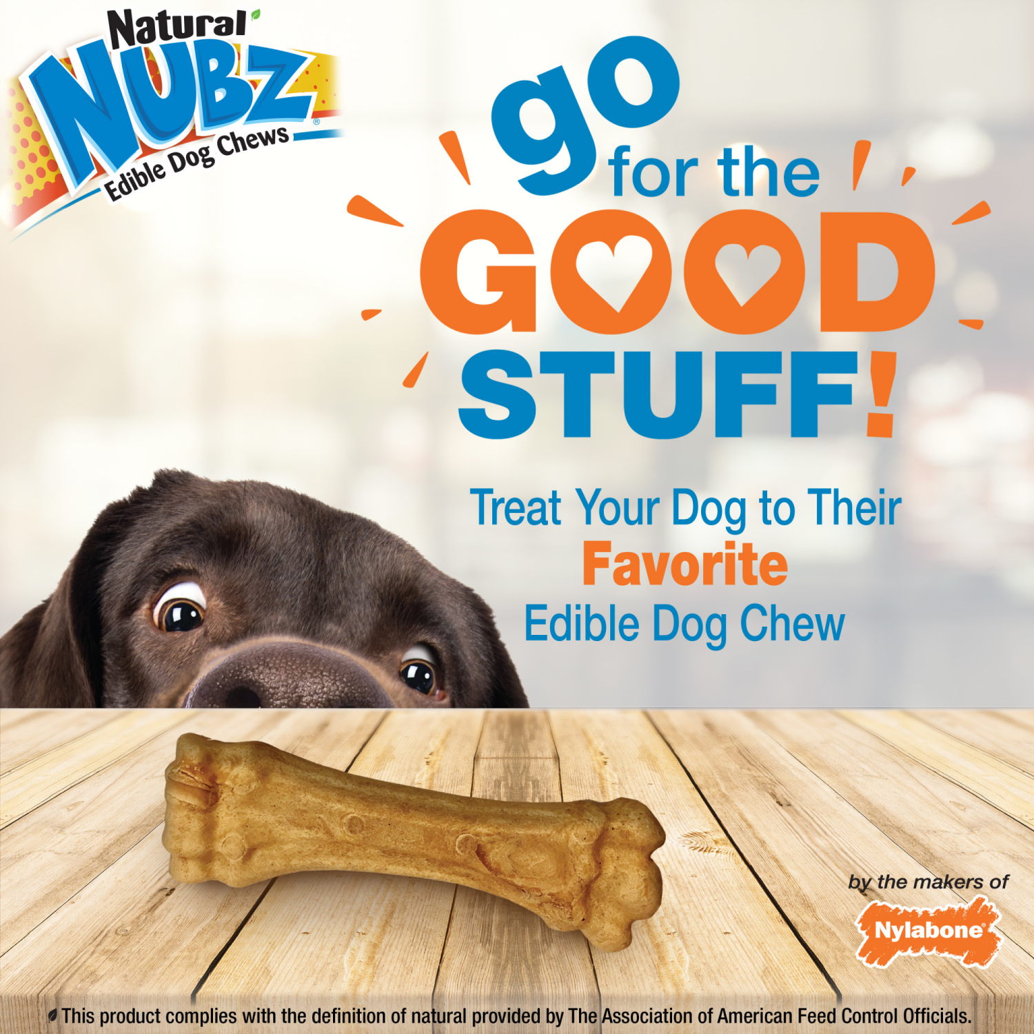 slide 2 of 3, Nylabone Nubz Peanut Butter Grande Chews Dog Treats, 2 ct
