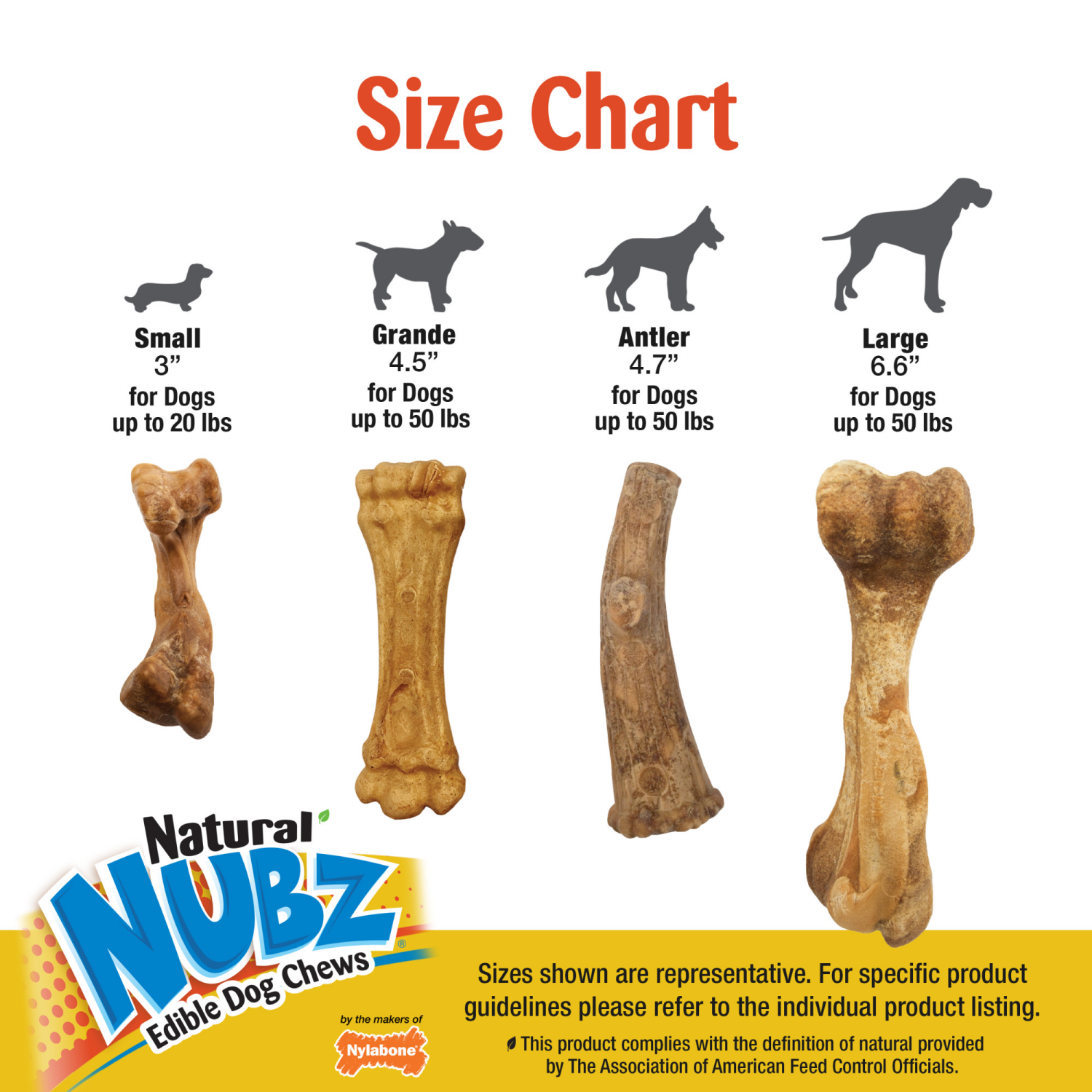 slide 3 of 3, Nylabone Nubz Peanut Butter Grande Chews Dog Treats, 2 ct