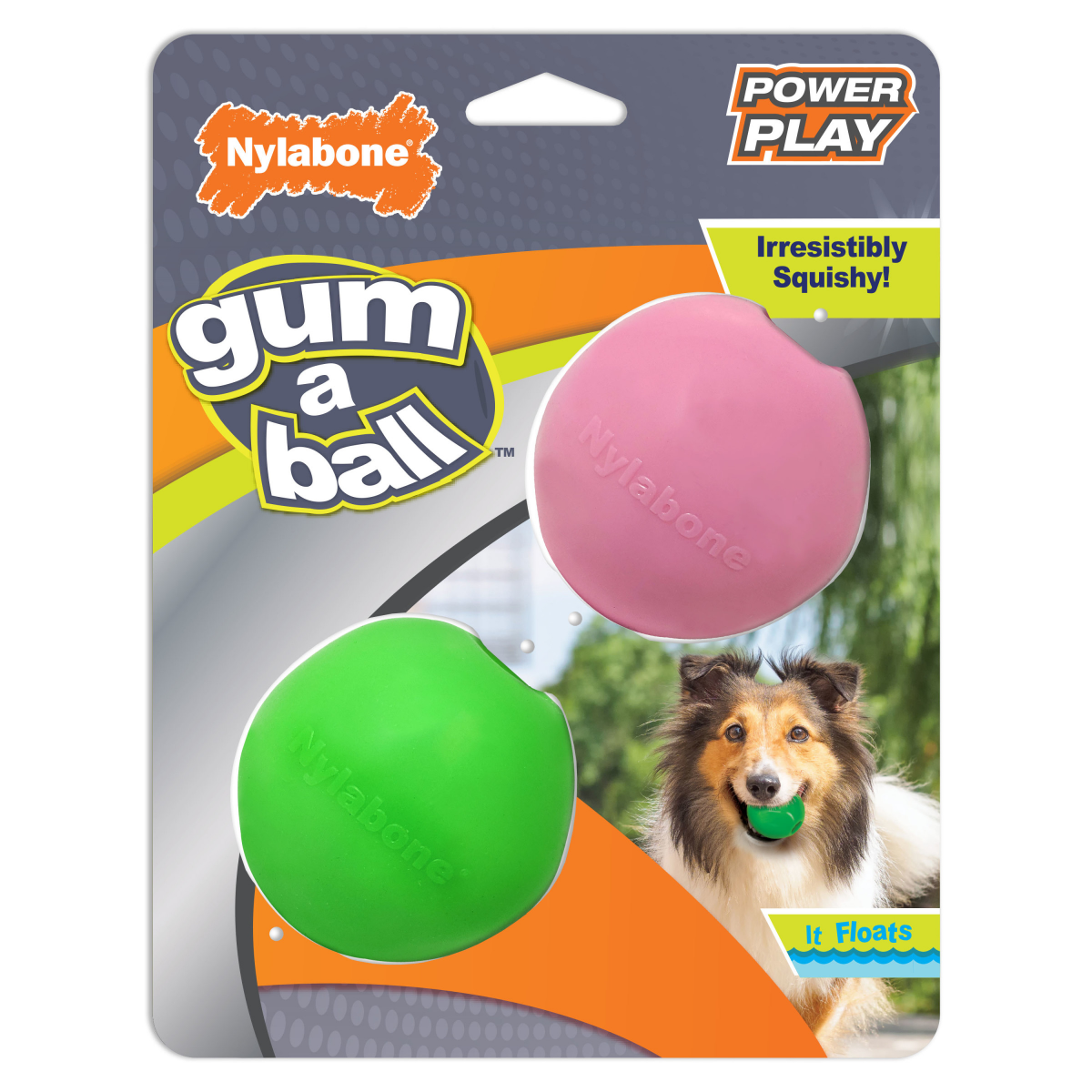slide 1 of 17, Nylabone Power Play Gum-a-Ball Toy for Dogs (2 Count), 1 ct