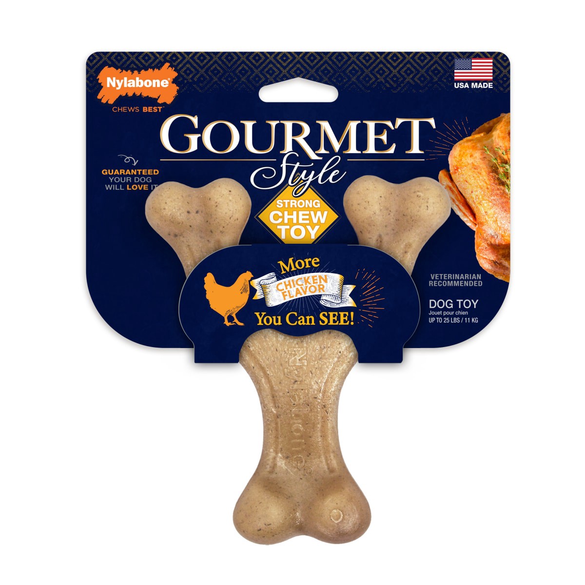 slide 1 of 13, Nylabone Gourmet Style Strong Wishbone Dog Chew Toy Chicken Small/Regular - Up to 25 Ibs.(1 Count), 1 ct