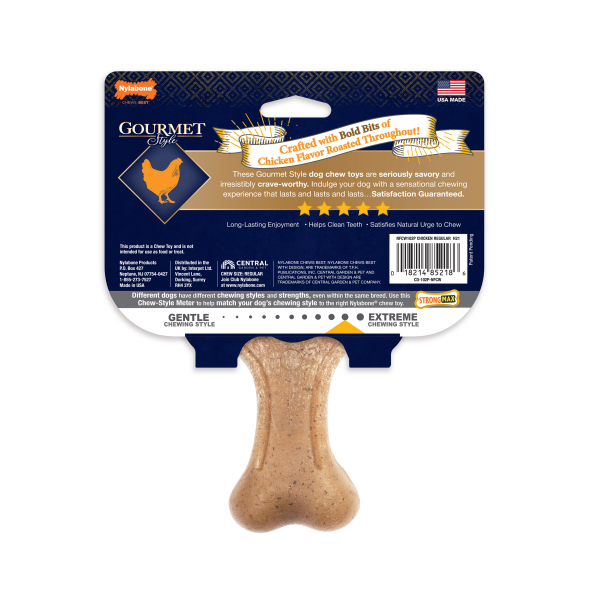 slide 8 of 13, Nylabone Gourmet Style Strong Wishbone Dog Chew Toy Chicken Small/Regular - Up to 25 Ibs.(1 Count), 1 ct