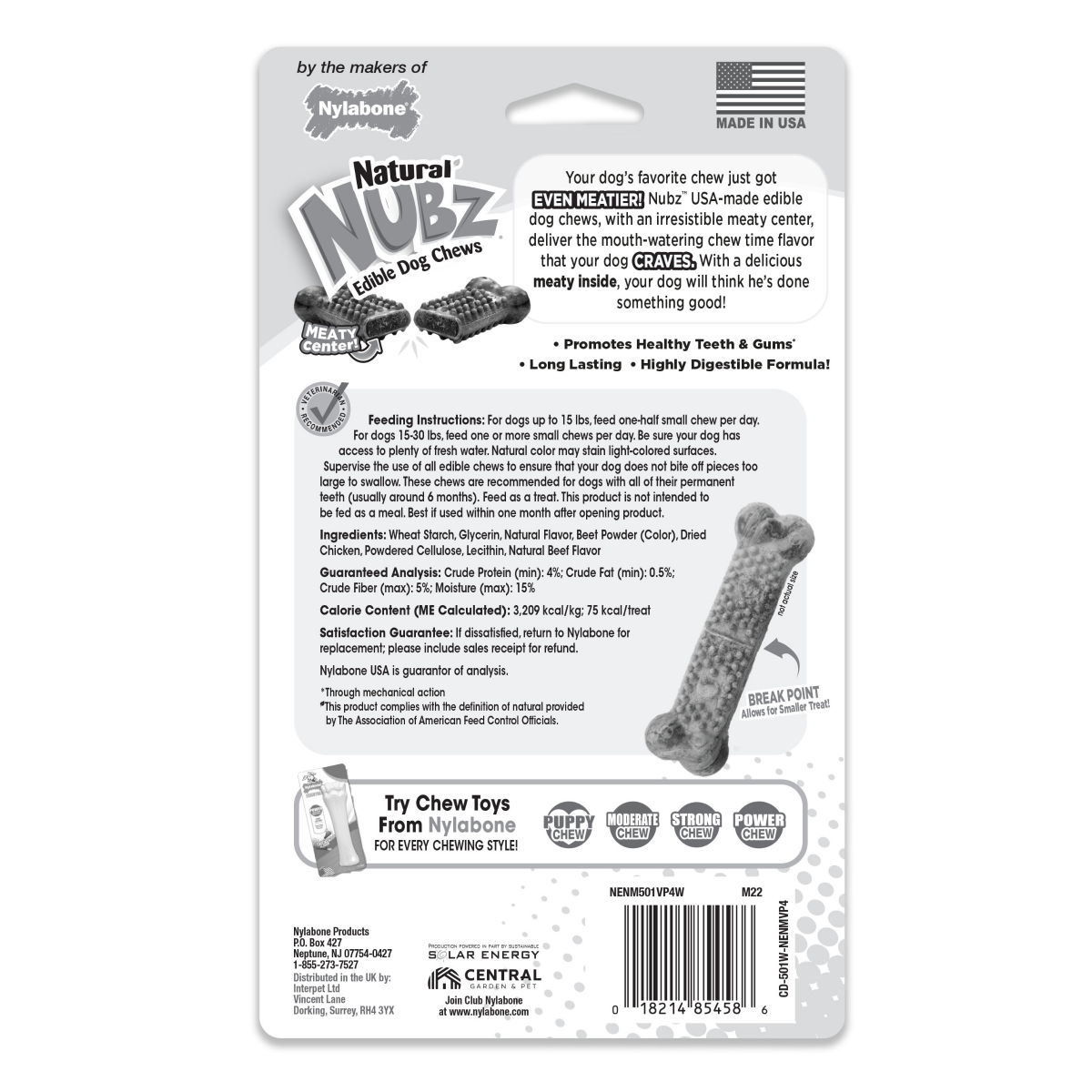slide 2 of 2, Nylabone Nubz Meaty Center Small, 4 ct