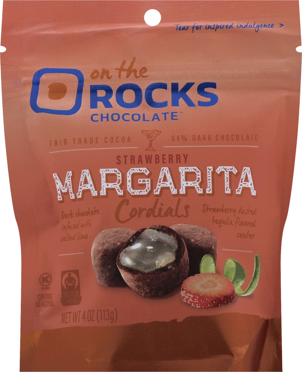 slide 7 of 8, On The Rocks Dark Chocolate Strawberry Margarita Cordials, 4 oz