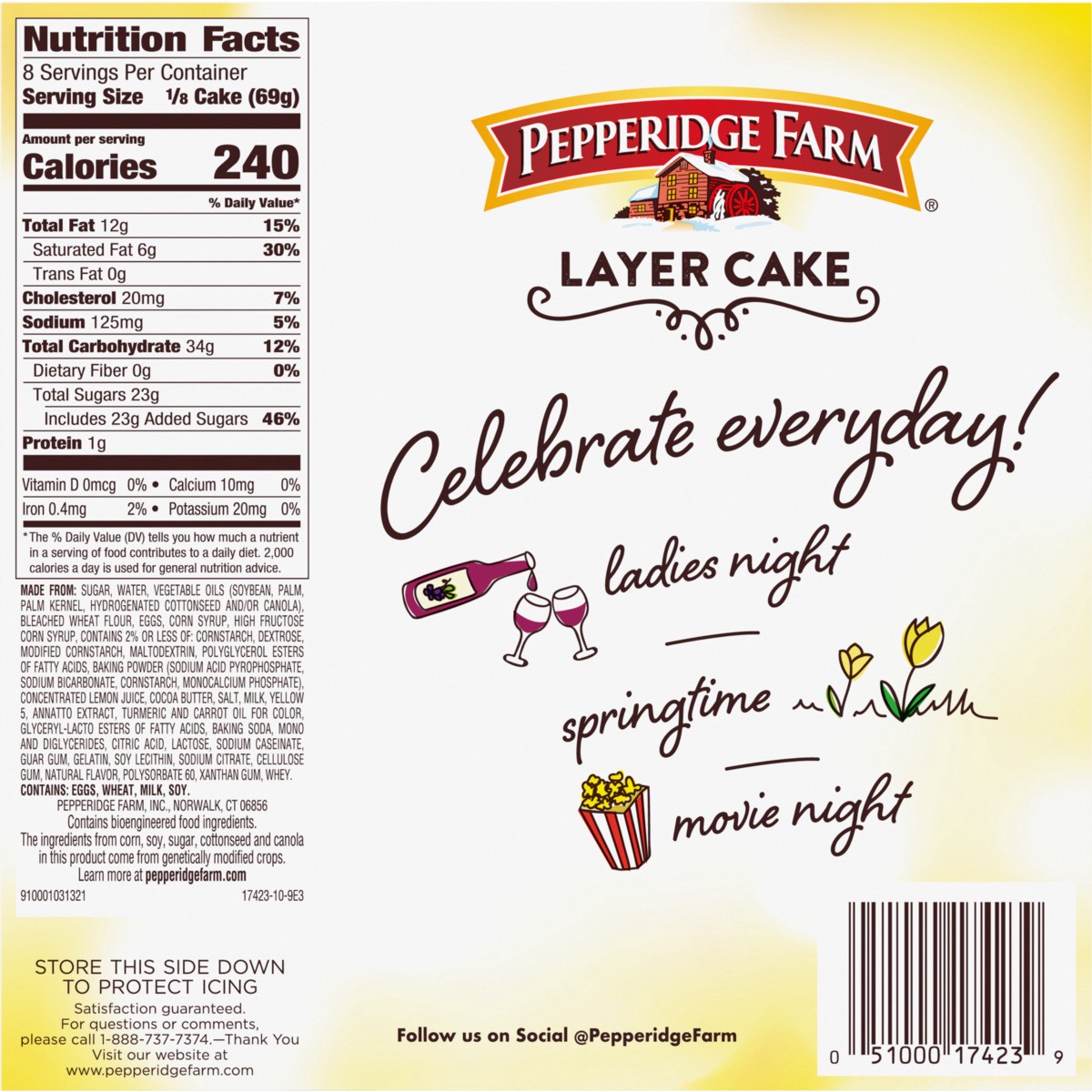 slide 2 of 9, Pepperidge Farm Frozen Lemon Layer Cake, 19.6 oz. Box, 19.6 oz
