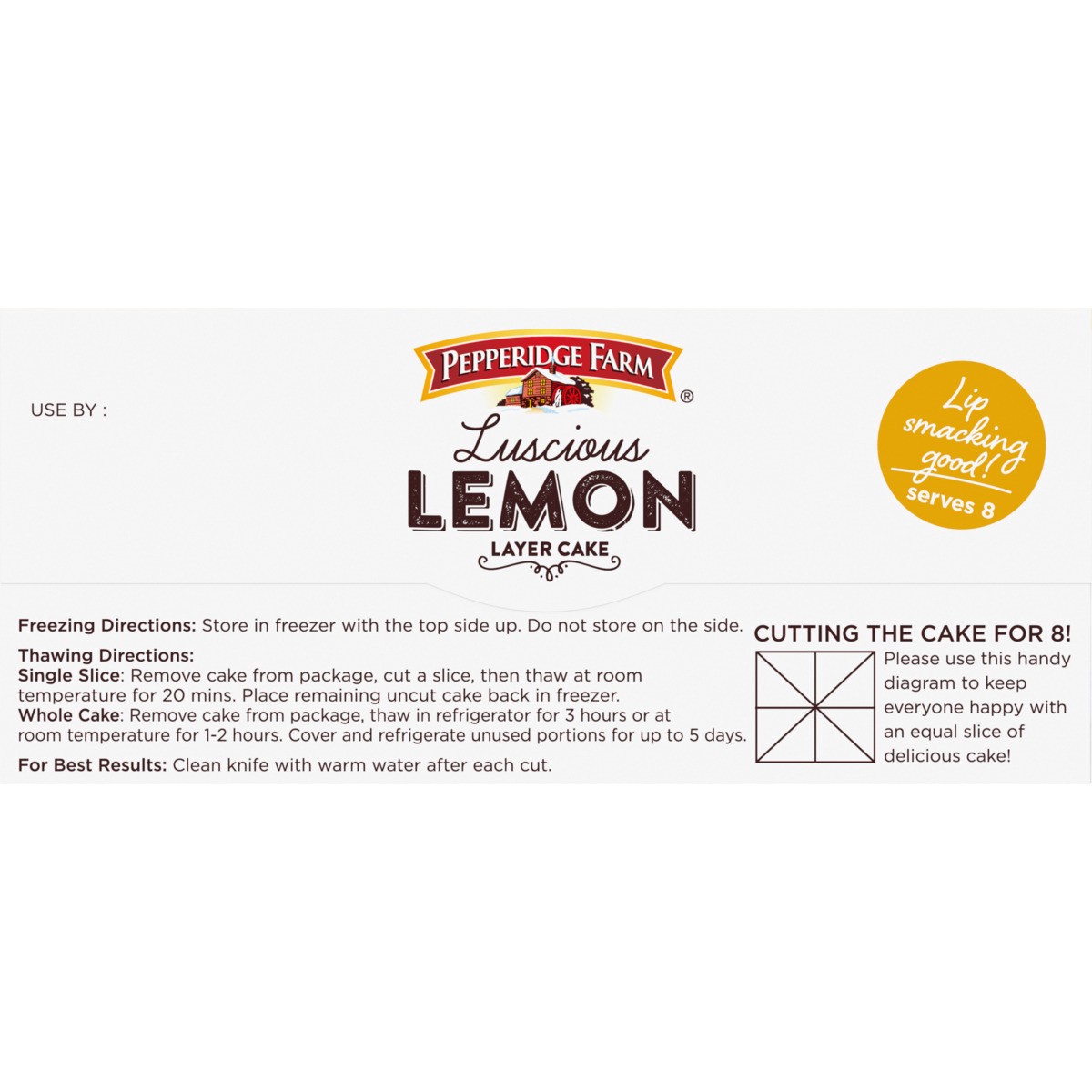 slide 8 of 9, Pepperidge Farm Frozen Lemon Layer Cake, 19.6 oz. Box, 19.6 oz