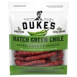 Duke's Pork Hatch Green Chile Smoked Shorty Sausages, 7g Protein Per Serving, 5 oz.