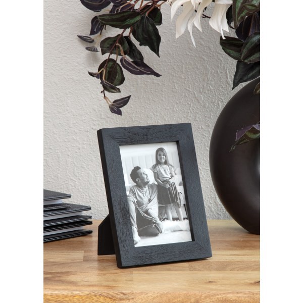 slide 5 of 7, Realspace® Acadia Wood Picture Frame, 5-3/4"" x 7-3/4"", Matted For 4"" x 6"", Black, 1 ct