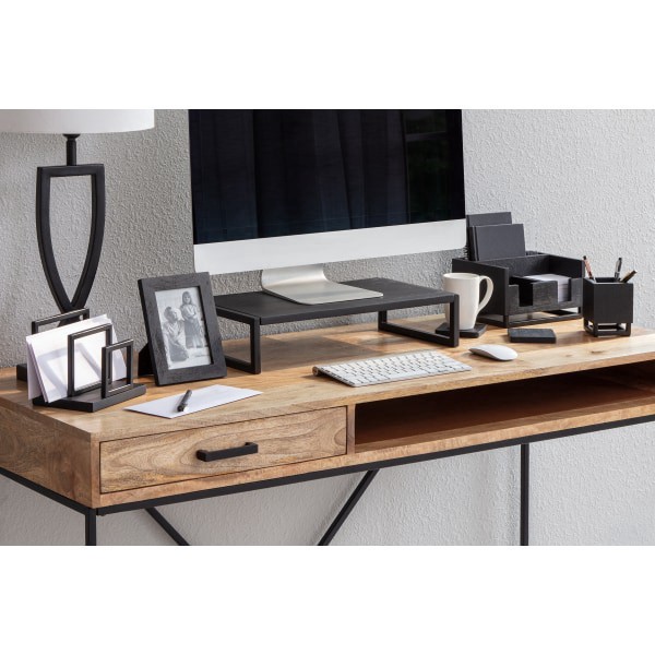 slide 3 of 7, Realspace® Acadia Wood Picture Frame, 5-3/4"" x 7-3/4"", Matted For 4"" x 6"", Black, 1 ct