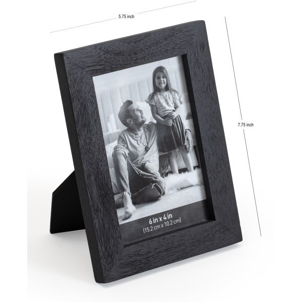 slide 6 of 7, Realspace® Acadia Wood Picture Frame, 5-3/4"" x 7-3/4"", Matted For 4"" x 6"", Black, 1 ct