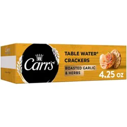 Carrs Table Water Crackers Roasted Garlic And Herbs Baked Snack Crackers - 4.5 Oz