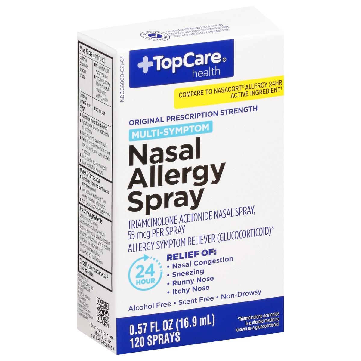 slide 3 of 9, TopCare Health 55 mcg Multi-Symptom Original Prescription Strength Nasal Allergy Spray 0.57 fl oz, 0.57 fl oz