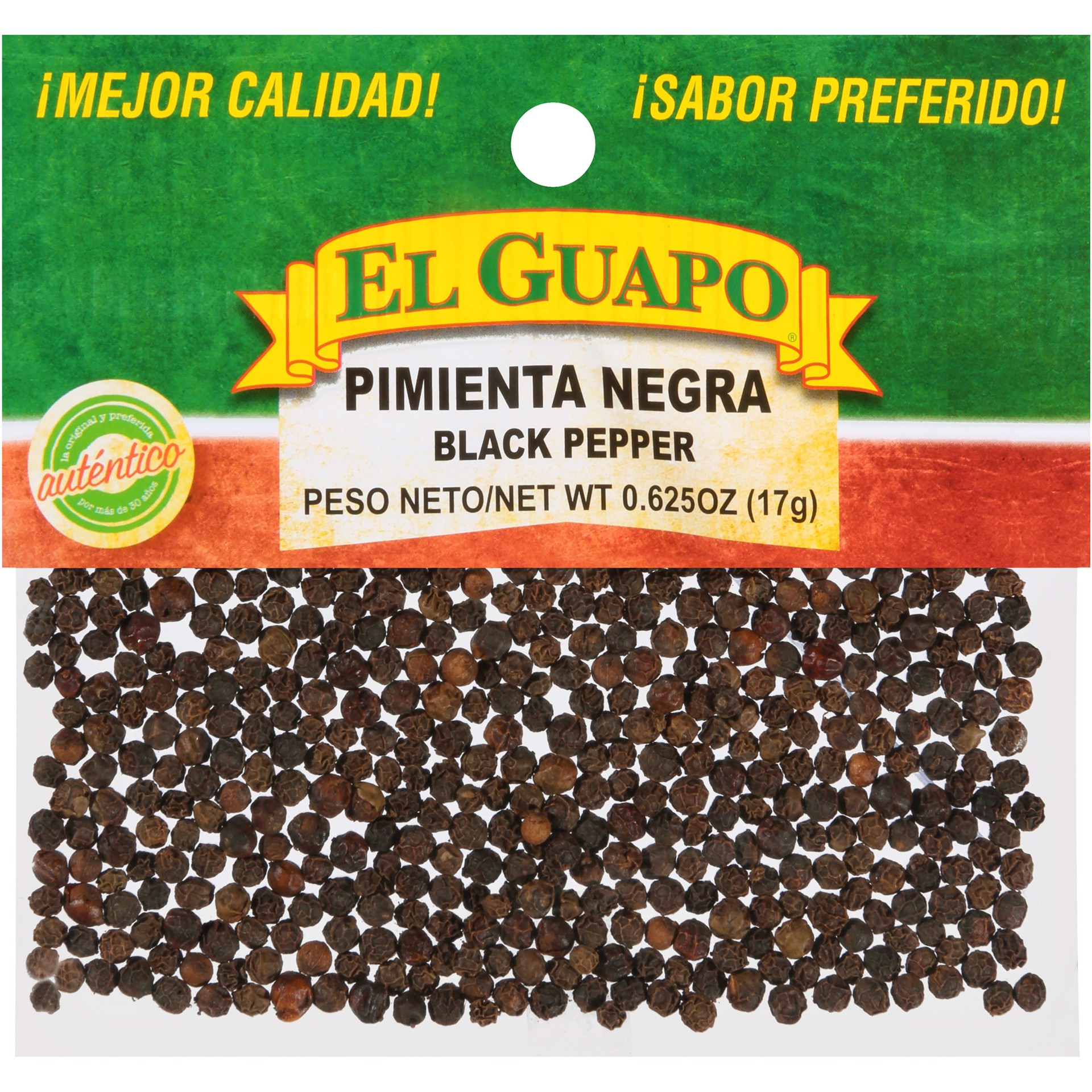 slide 1 of 5, El Guapo Whole Black Pepper (Pimienta Negra Entera), 0.62 oz, 0.62 oz