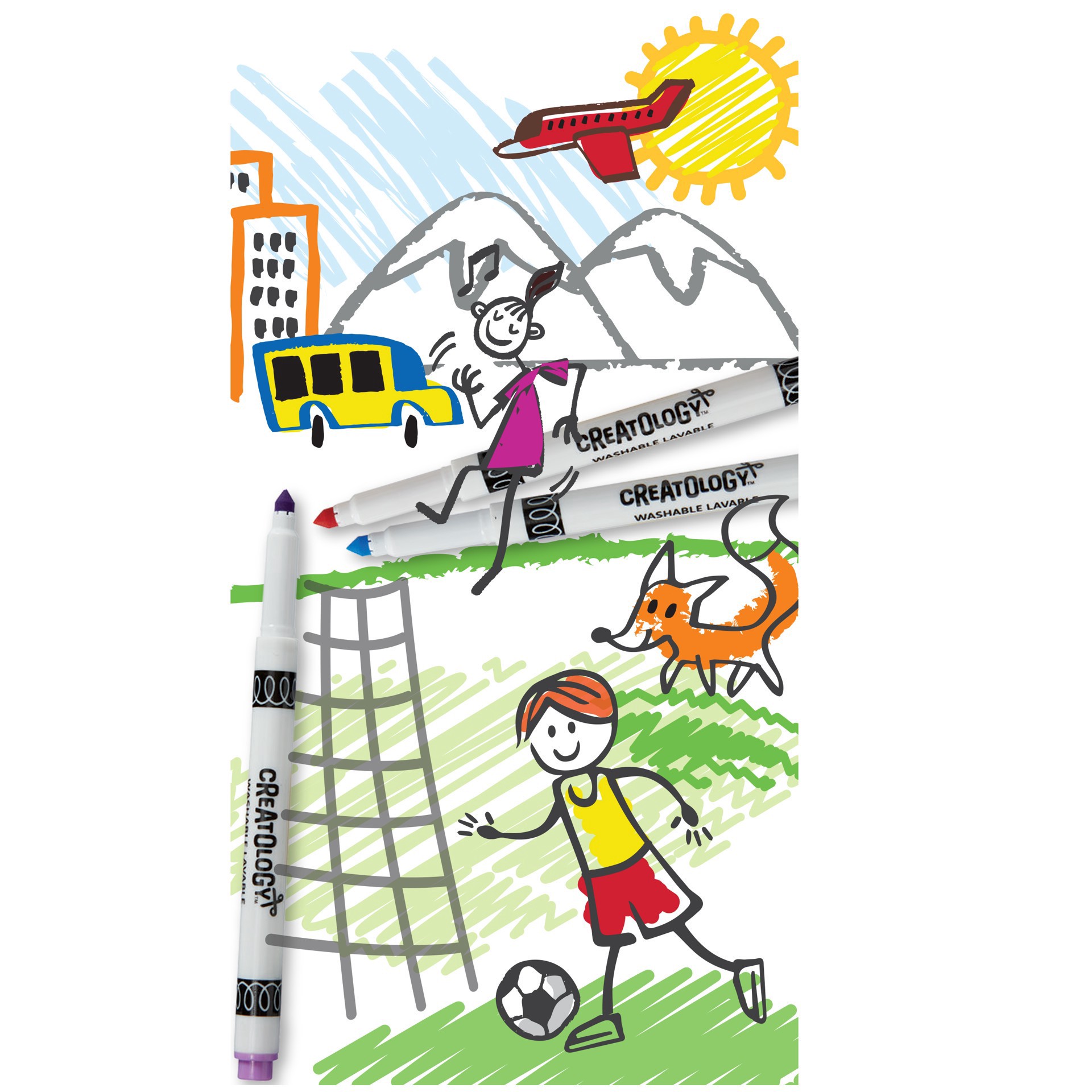 slide 3 of 5, Round Tip Washable Markers By Creatology, round