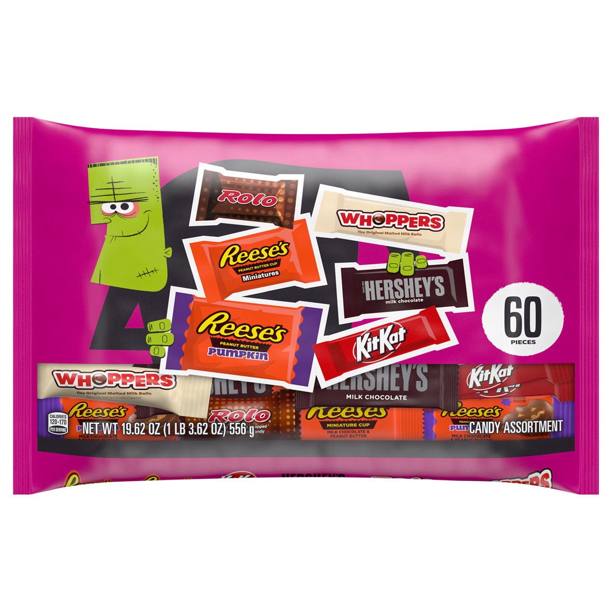 slide 1 of 9, Hershey's Hershey, Assorted Chocolate Flavored, Halloween Candy Variety Bag, 70 Ct, 21.06 Oz, 29.52 oz