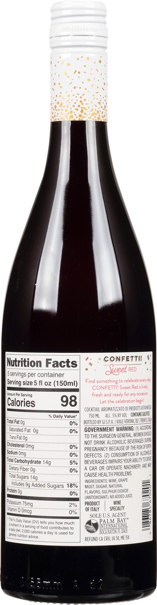 slide 4 of 7, CONFETTI! Sweet Red, 750ml, 750 ml